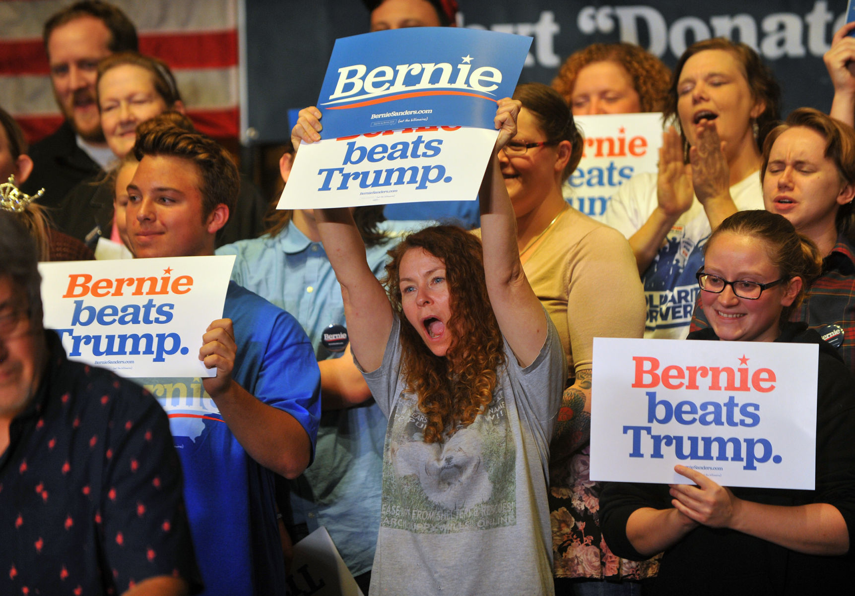 Presidential candidate Sen. Bernie Sanders in Clinton, Iowa.